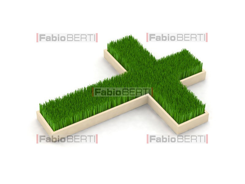 green cross with grass