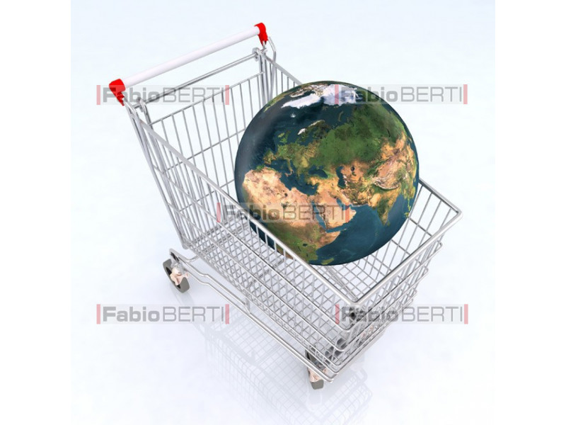 the world on the shopping cart