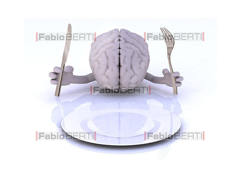 brain in front of a plate