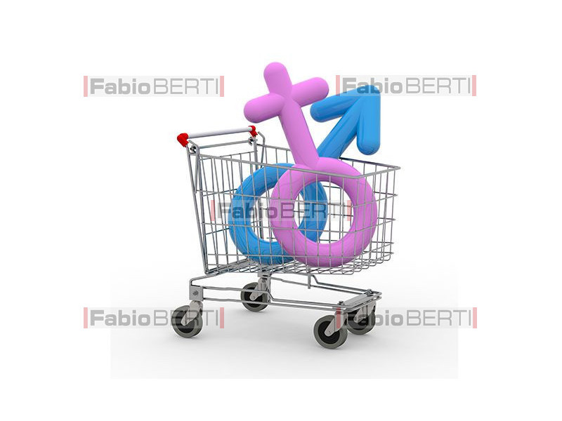 Cart with symbol man and woman