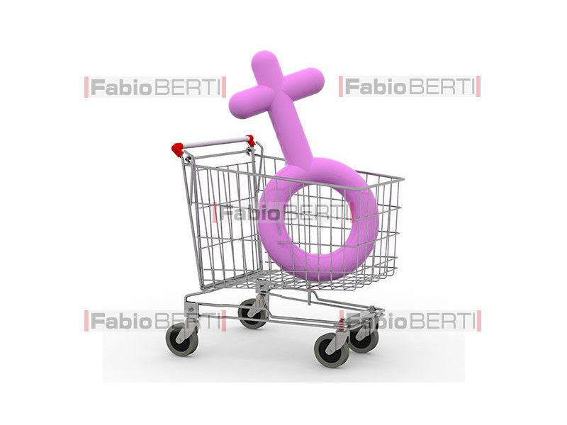 Cart with symbol woman 
