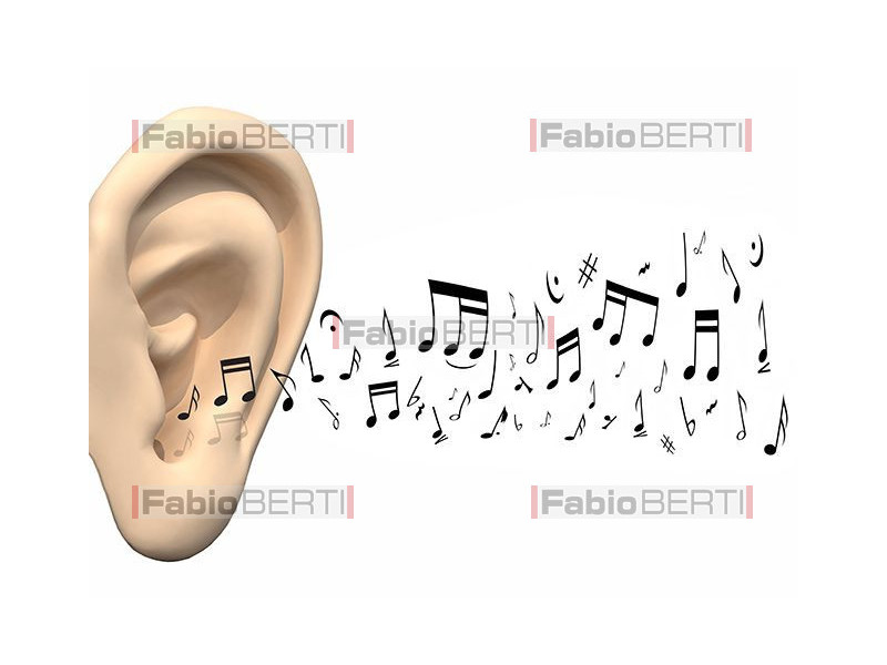 ear with musical notes
