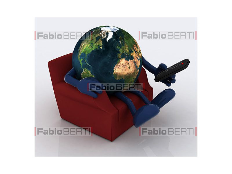 world relaxing on armchair