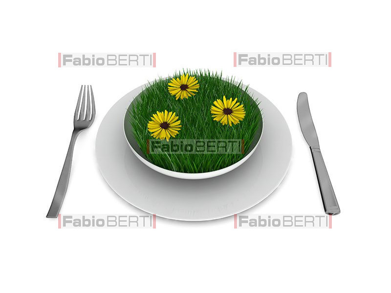 grass on a plate