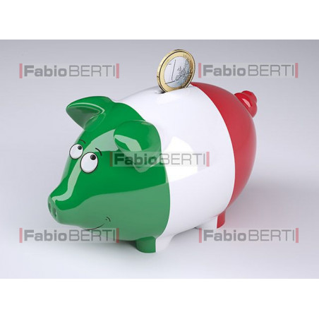 porcellino salvadanaio bandiera italiana
