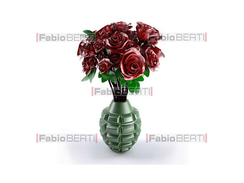 hand grenade with roses