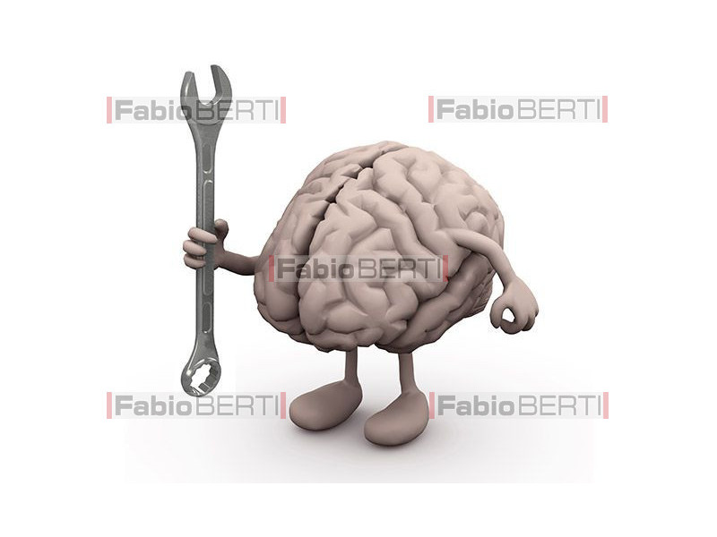 brain with a wrench in his hand