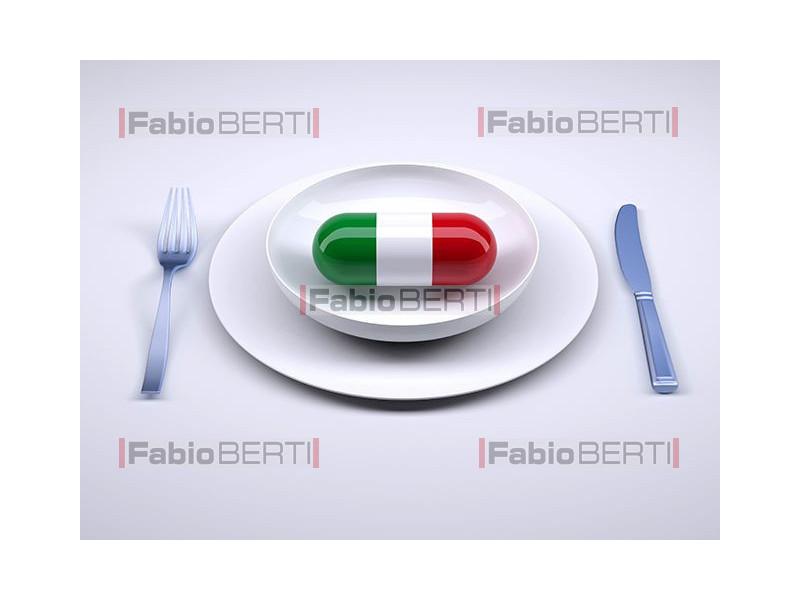 Italian flag pill inside the plate