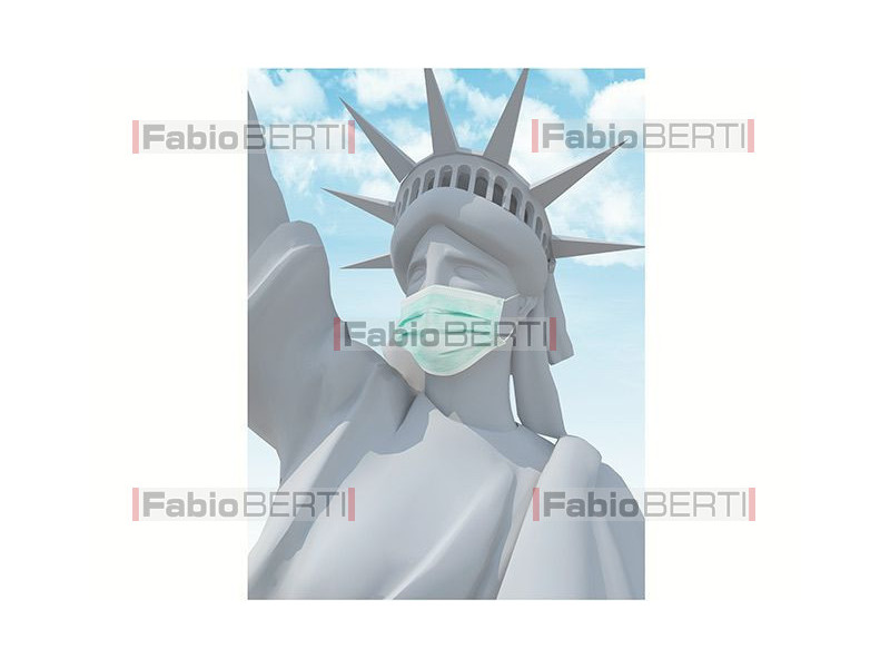 statue of liberty with mask