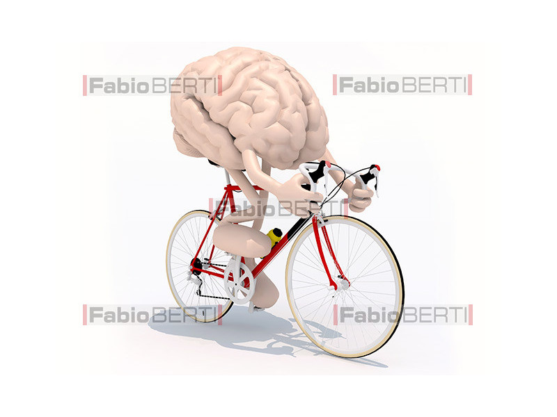 brain on a racing bicycle