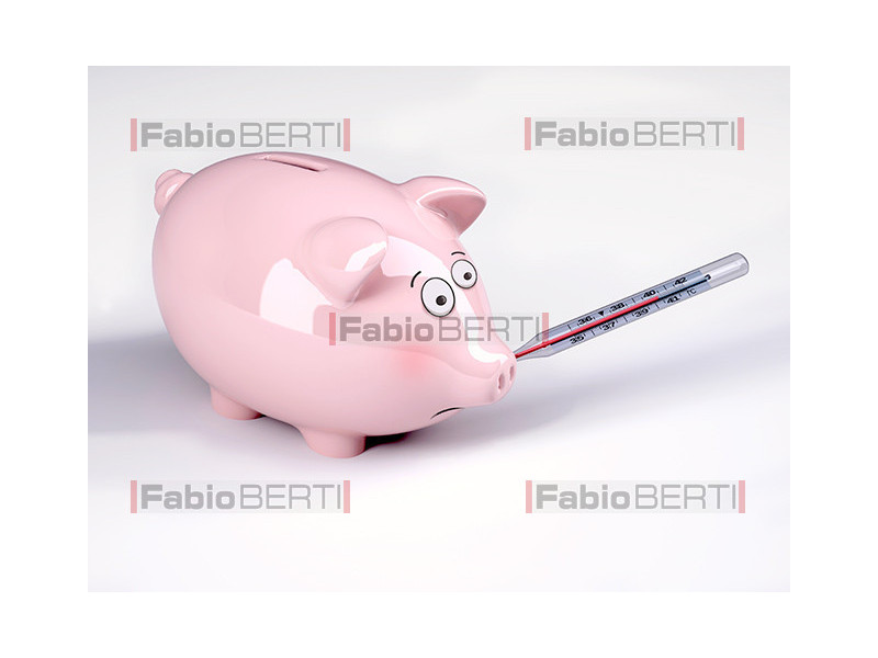 piggy bank with fever