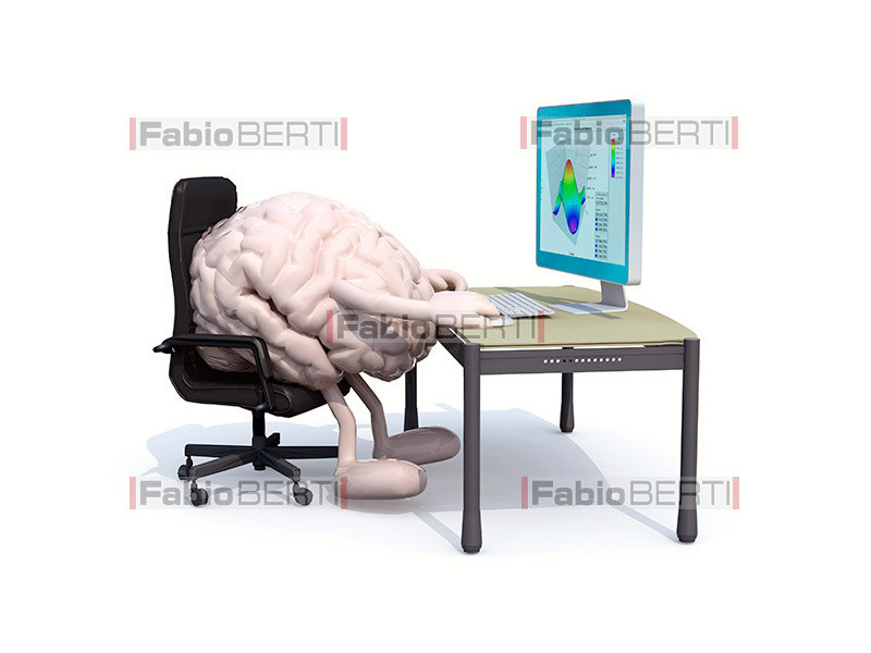 brain on the computer