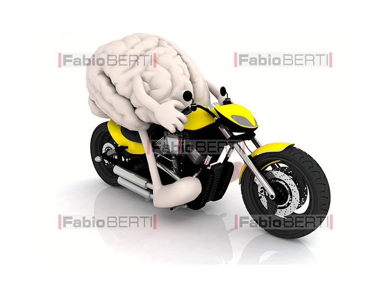 brain on a motorbike