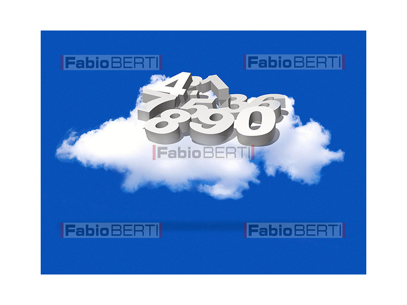 cloud with 3d numbers