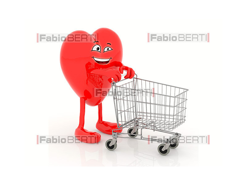 heart with shopping cart