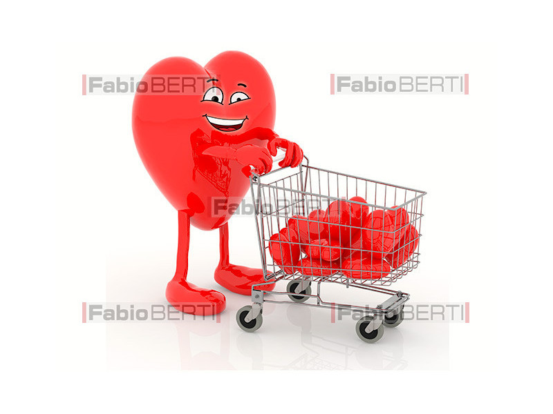 heart with shopping cart