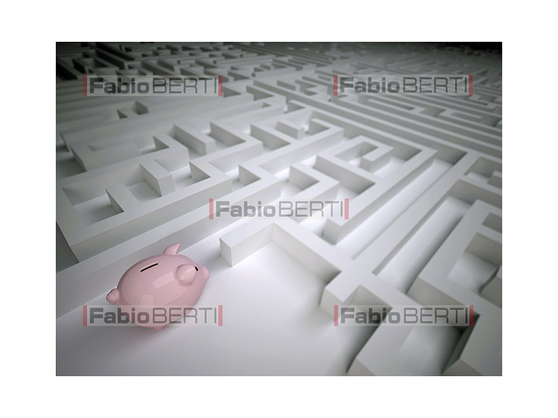 piggy bank in a maze