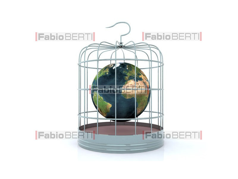 world in a cage for birds
