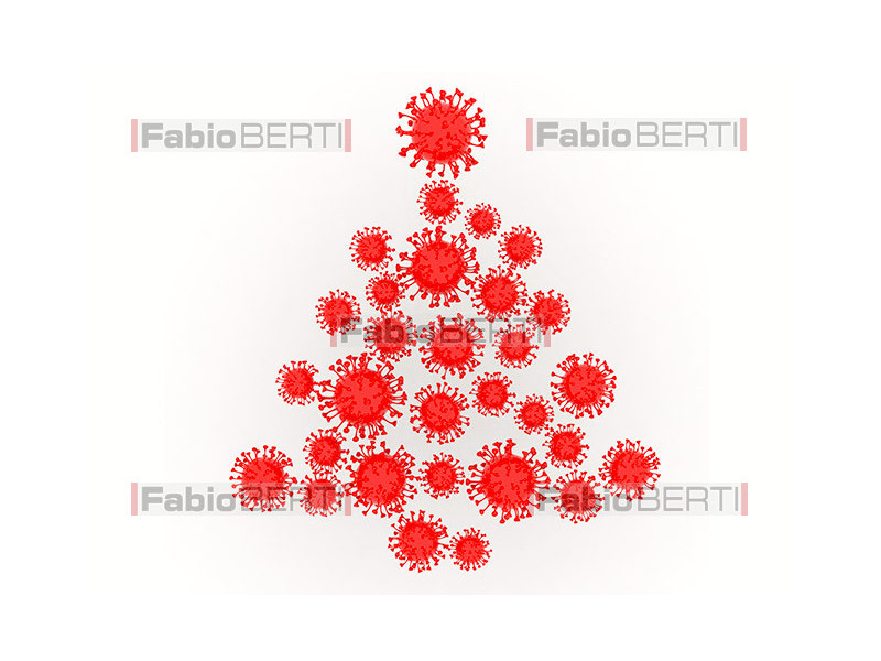 christmas tree made with coronavirus