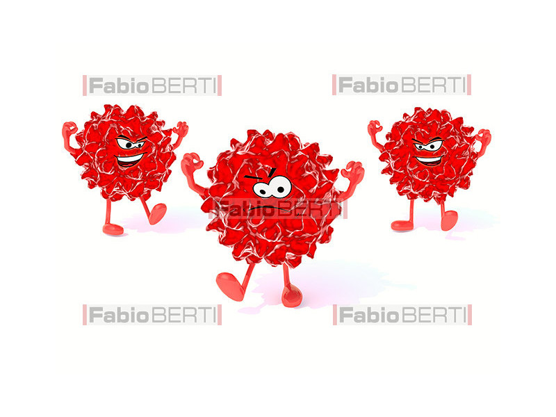 three cartoon viruses