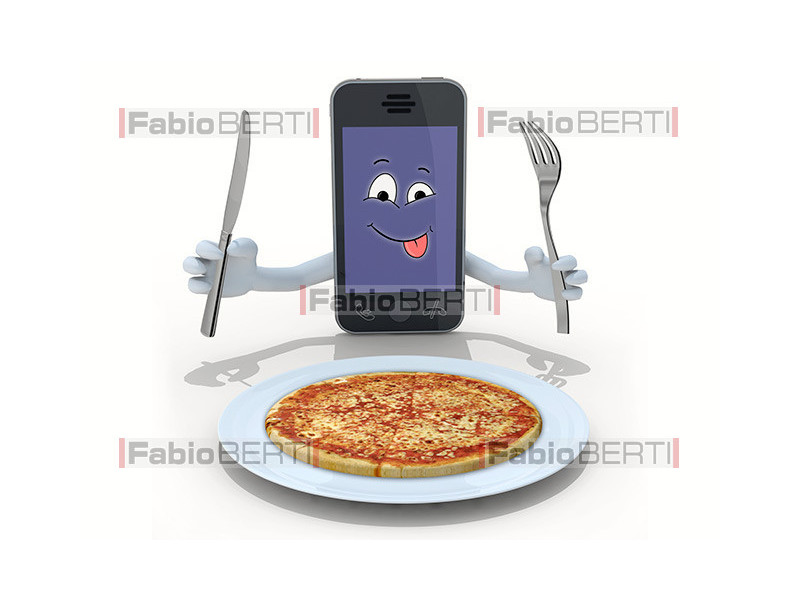smartphone e pizza