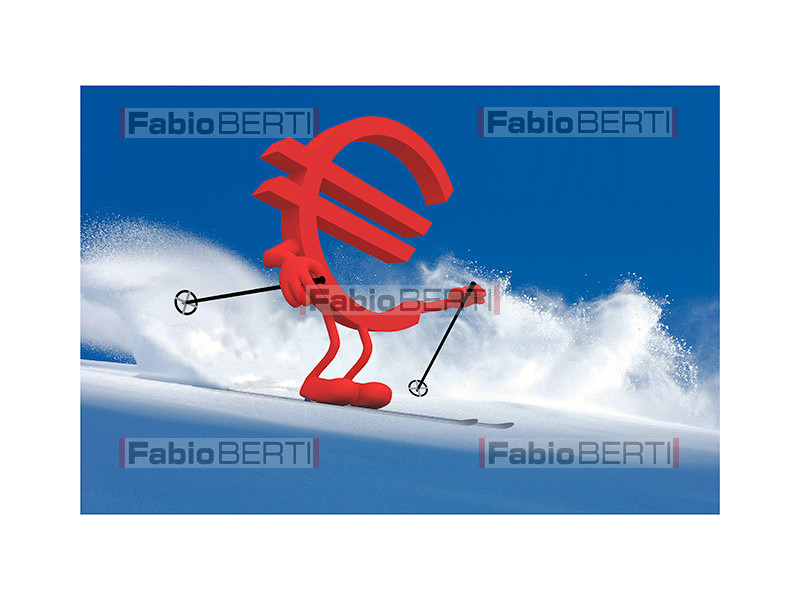 euro symbol skiing