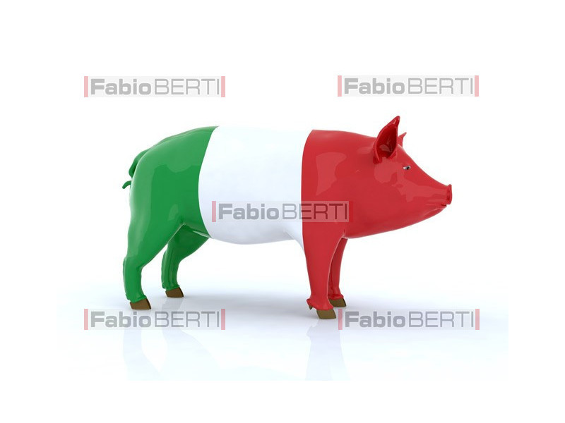 pork with Italian flag