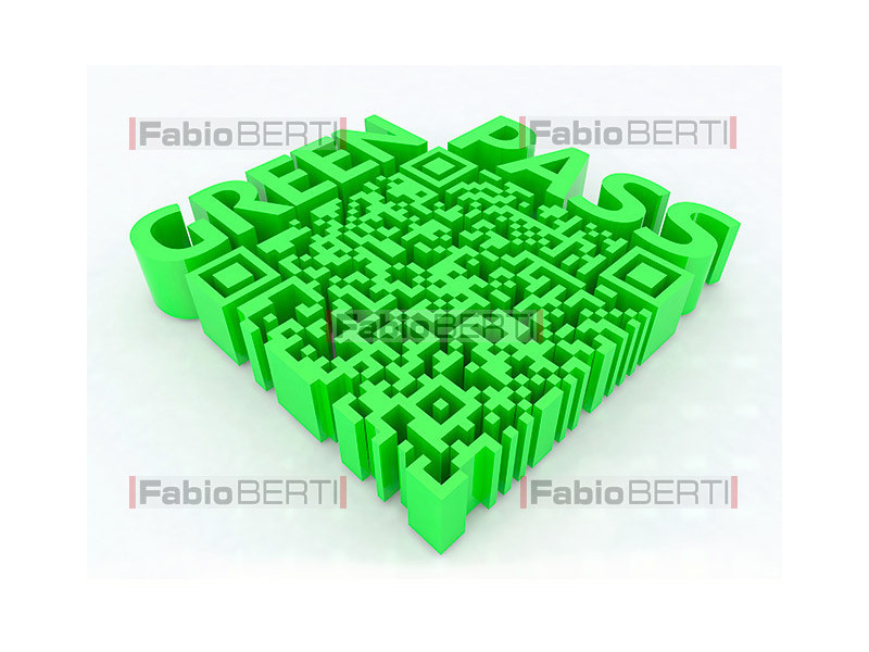 green pass 3D qr code