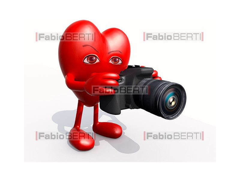 heart with camera
