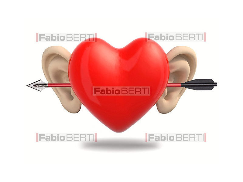 heart with ears and bow arrow