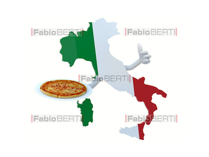 Italia con piatto pizza