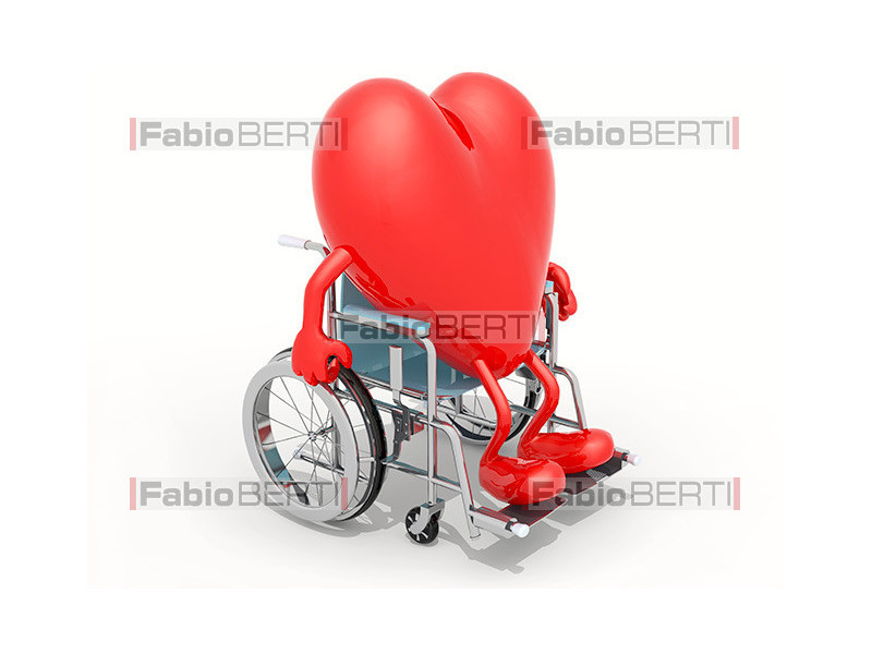cuore sedia a rotelle