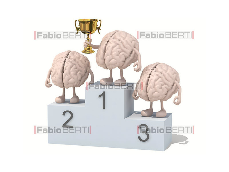 brains above a podium