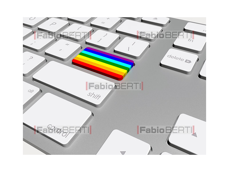 keyboard with rainbow