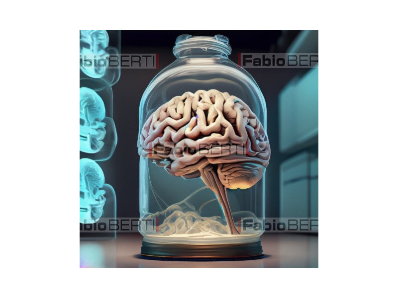 a brain inside a case
