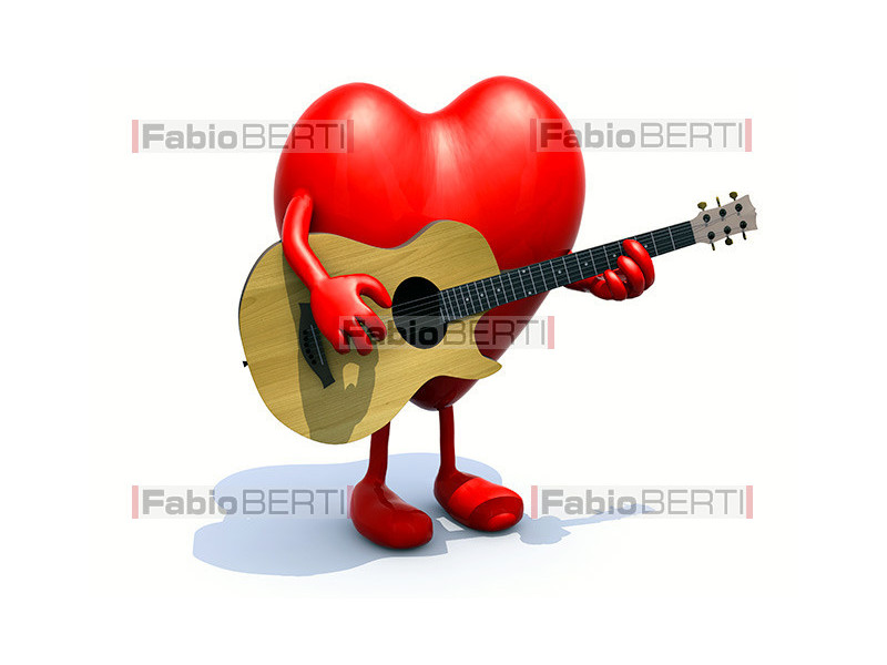 heart with guitar