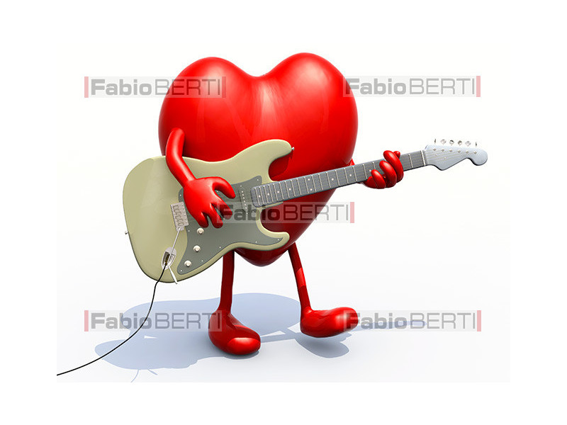 cuore con chitarra elettrica