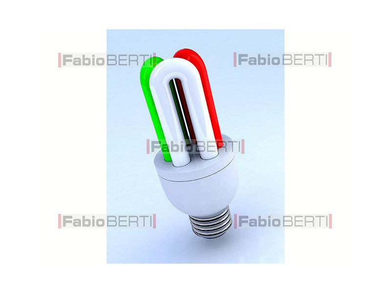 Italian flag fluorescent light bulb