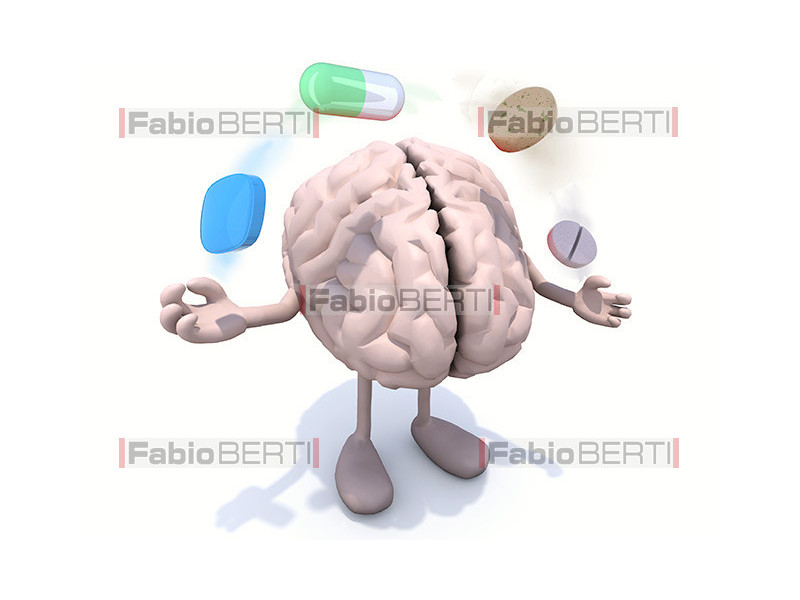 brain with pills