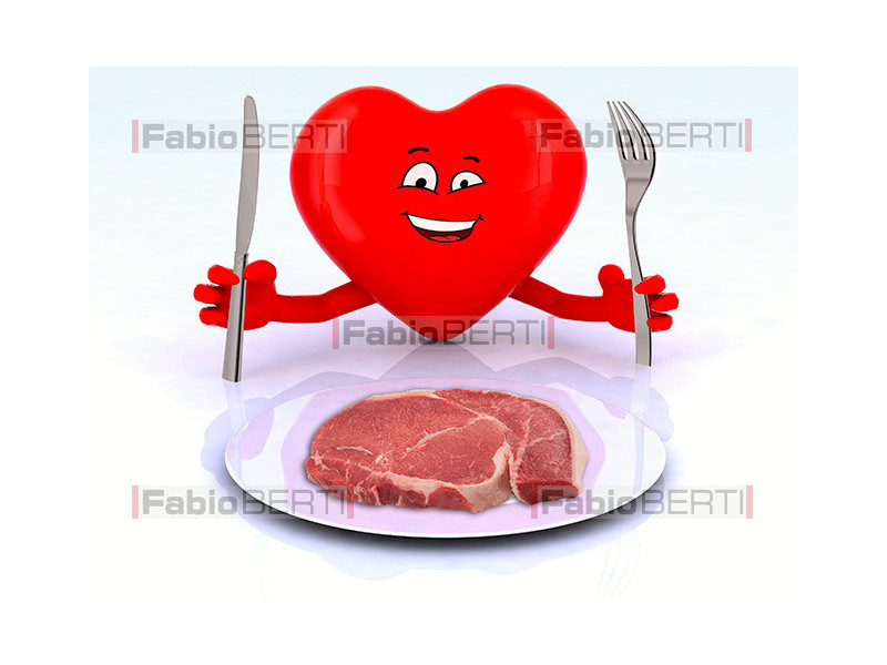 heart with steak