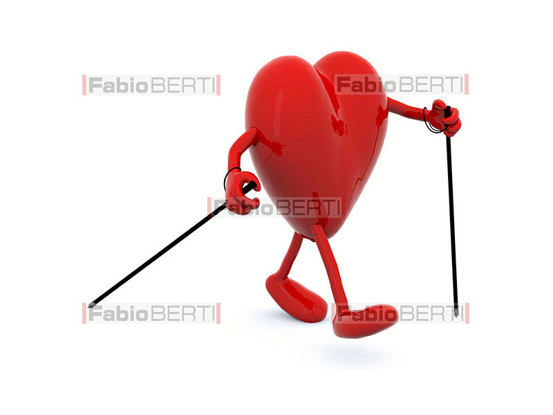 heart with Nordic Walking