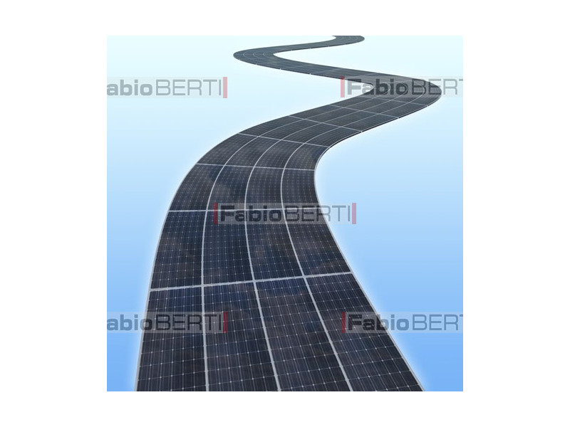 strada con pannelli solari