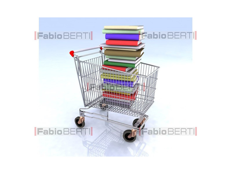 shopping cart with books